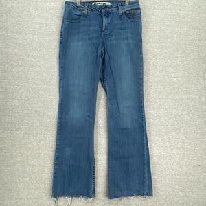 VTG Harley Davidson Jeans Womens 4 Blue Distressed Bootcut Mid Rise Motorcycle